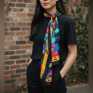 Rush Limbaugh Silk Scarf No Boundaries Paint Splatter Abstract